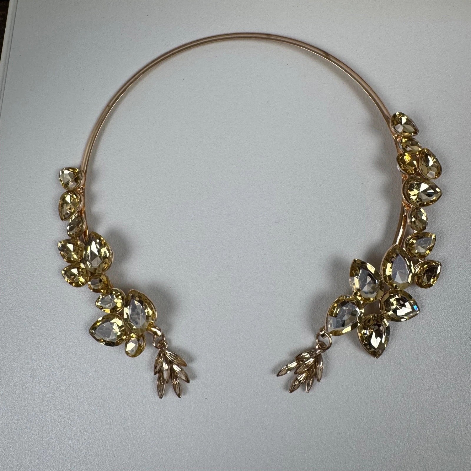 Fancy party evening Rhinstone Crystal Statement Choker Necklace