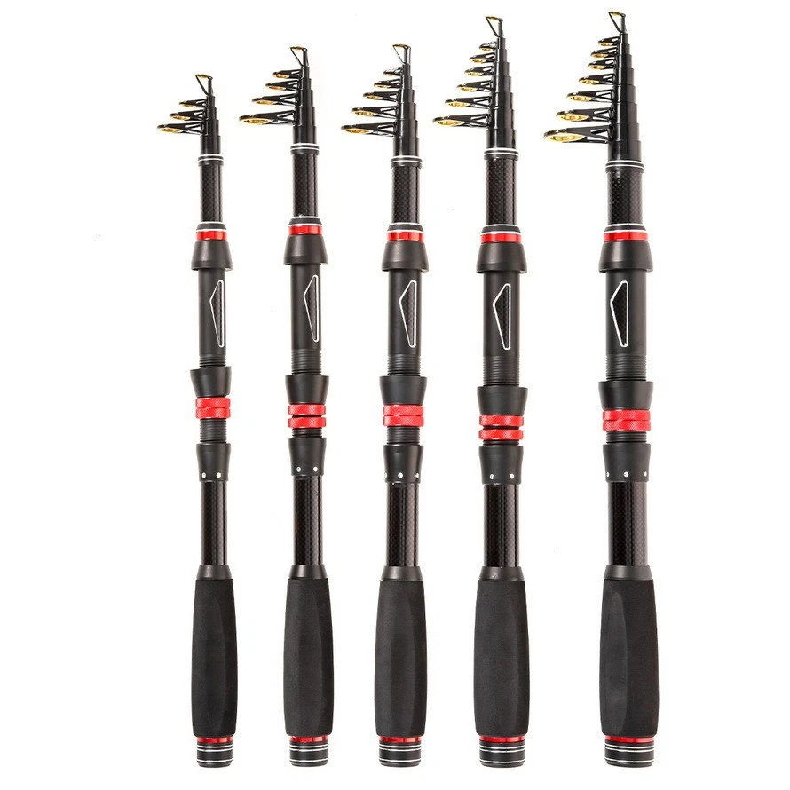 Spinning Fishing Rod Pole Rock Tackle Lure Bait Hard Carbon Telescopic Powerful