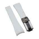 21mm Curved End White FKM Rubber Watch Strap For Tudor Black Bay 41