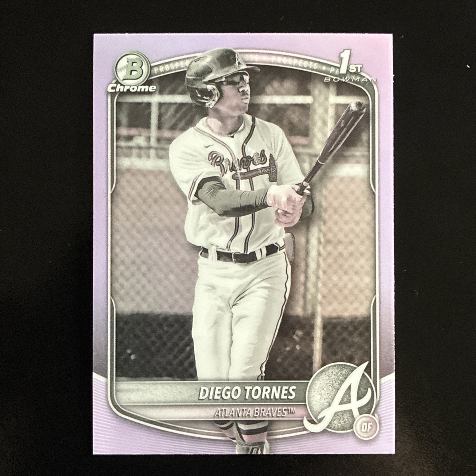 2025 Bowman 1st Chrome Diego Tornes Pearl Refractor BCP-214 SSP SP Braves