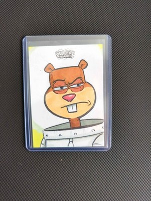 Mean mugging Sandy 1-1 tops card 25th anniversary English SpongeBob Sketch