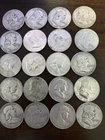 FRANKLIN Half Dollar Lot Of 20 90% silver ($10 face)  mixed dates as pictured