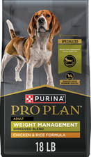 Purina Pro Plan Weight Management Dog Food, Shredded Blend Chicken & Rice, 34 lb 1.77 per pound
