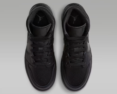 Air Jordan 1 Mid Shoes Triple Black Big Kids' (GS) | Size 3.5Y