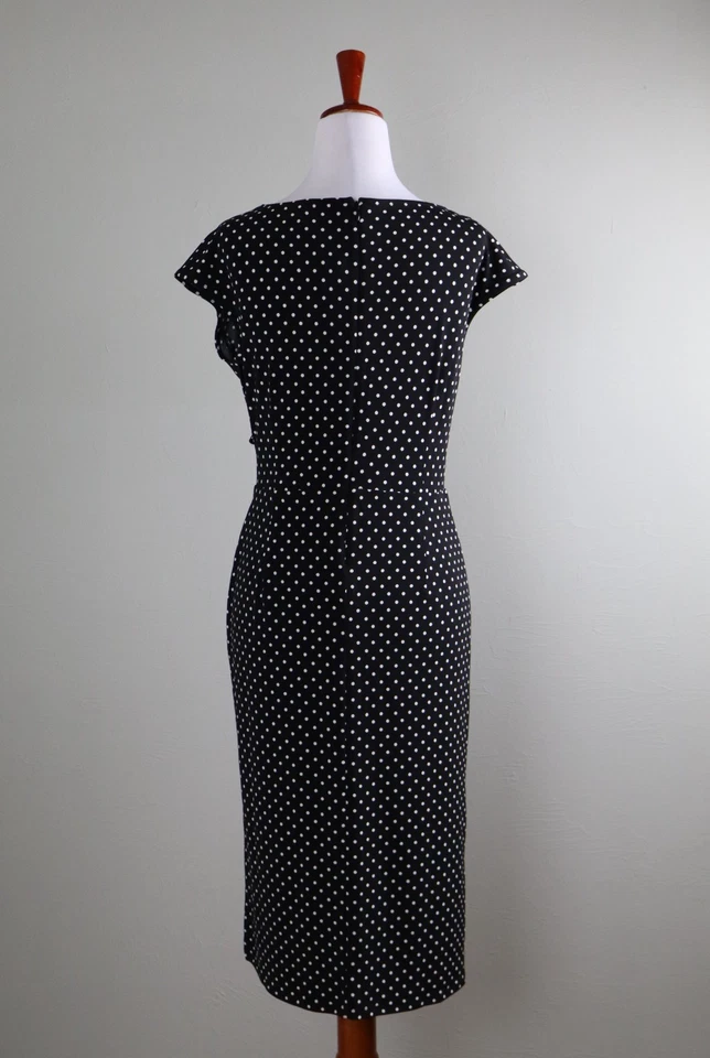 Vestido Midi White House Black Market Novo com etiquetas $140 Shirred Bolinhas Slinky Tamanho 4 - Imagem 4 de 4