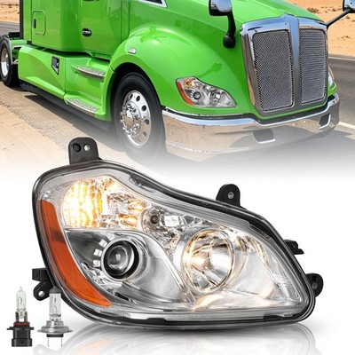 Headlight Assembly For 2013-2021 Kenworth T680 Halogen Passenger Lamp w/Bulbs