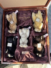 New 5 Steiff British Collectors UK Baby Bears Set 1989-1993 in Box Collector