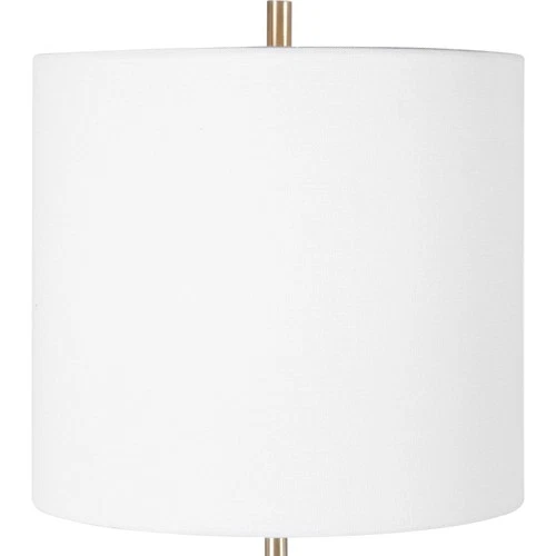 Modern Accent Table Lamp 20" High White Gray Marble Drum Shade Living Room House - Picture 3 of 7