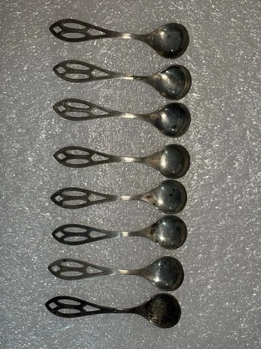 Lot of 8 Vintage Sterling Silver Mini Salt Spoons Wallace? 24g Silver