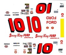  10 Bill Champion Sunny King Ford 1969 Torino 1/64 HO Scale Waterslide Decals