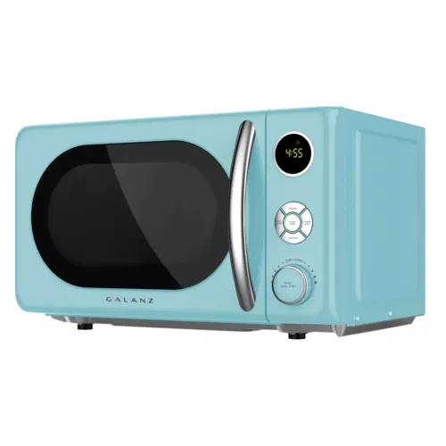New Galanz 0.7 Cu ft Retro Countertop Microwave Oven Blue, 700 W - Picture 2 of 11
