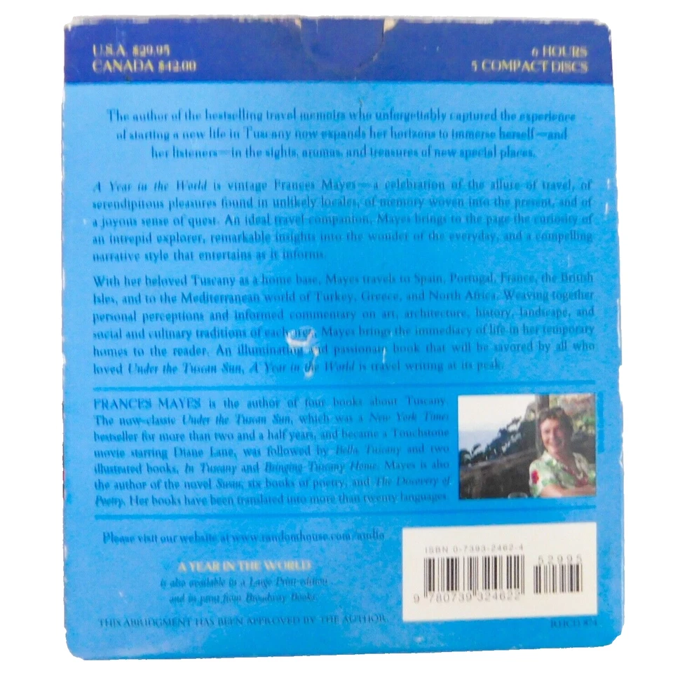 A Year in the World: Journeys Passionate Traveller Frances Mayes Audiobook CD - Image 2 of 4
