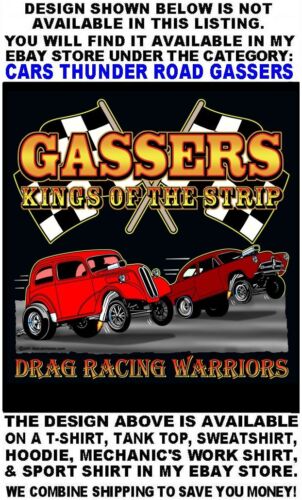 Old School Willys Gasser Drag Racing Warrior Car Kings Of The Strip Work Shirt 4 - Picture 8 of 24