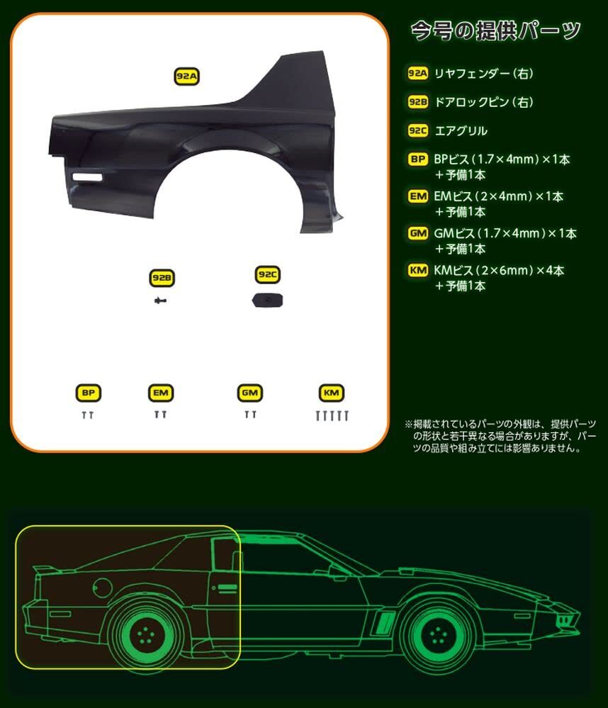 DeAGOSTINI Knight Rider 2000 K.I.T.T. 1/8 Scale Model Car Parts Weekly Magazine