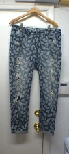 Rewash Vintage Reunion Wmn 15/ 32 Distressed/Destroyed Paisley, Blue Jeans 5 Pkt