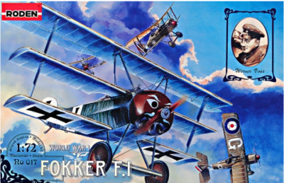 Roden 017 - 1/72 Fokker F. I German Triplane WWI scale plastic model ...