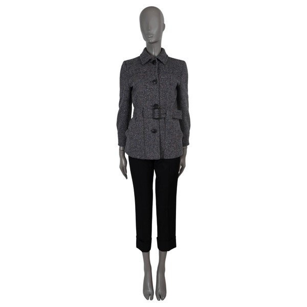 70447 Auth LORO PIANA Multicolor Cashmere 2022 ARAN BELTED TWEED Jacket 36 XXS
