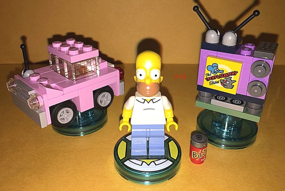 Lego Homer minifig The Simpsons Dimensions mini figure set Pink Family  Car TV - Image 2 of 2