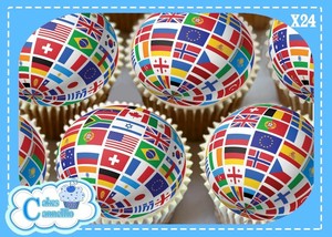 24 X Drapeaux Du Monde Comestible Cupcake Toppers Gateau Jeux Olympiques Papier De Riz 9710 Ebay