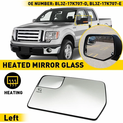 Driver Left Side Power Mirror Glass Fit For 04-10 Ford F150 F-150 Mark LT Pickup