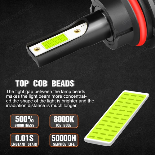For 2011-2014 Nissan Juke - 4PCS 8000K LED Headlight Hi-Low + Fog Light Bulbs - Picture 3 of 14