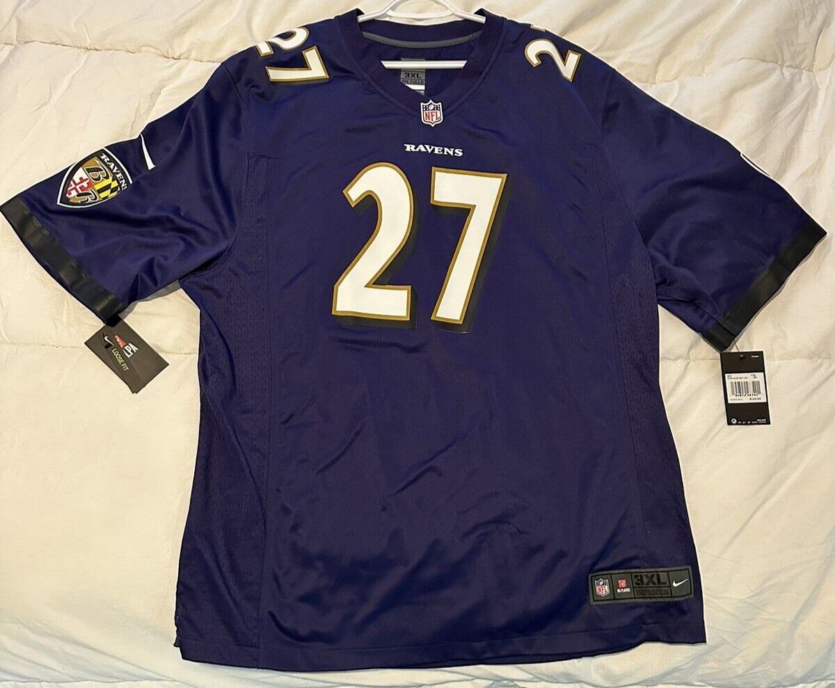 NWT JK Dobbins 27 Baltimore Ravens Ohio State NFL Nike Adult Game