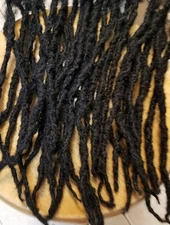 Dreadlocks 100% Human Hair handmade 25 pieces 10" long 1/4" thick natural black