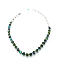 Necklace By Mariana Woman Beautiful Emerald and Olivine Swarovski Crystals-RO