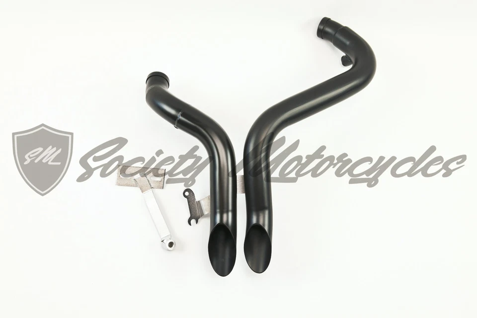Escape Sportster 883 1984-2014 cabezal negro Harley Davidson LAF 2" tubos de arrastre Foto 2 de 2