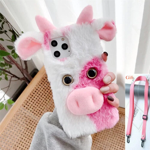 Bandolera Piel de Conejo Peludo Cuerda Larga Suave TPU Estuche Cubierta Para MOTO G Stylus 5G Foto 3 de 4