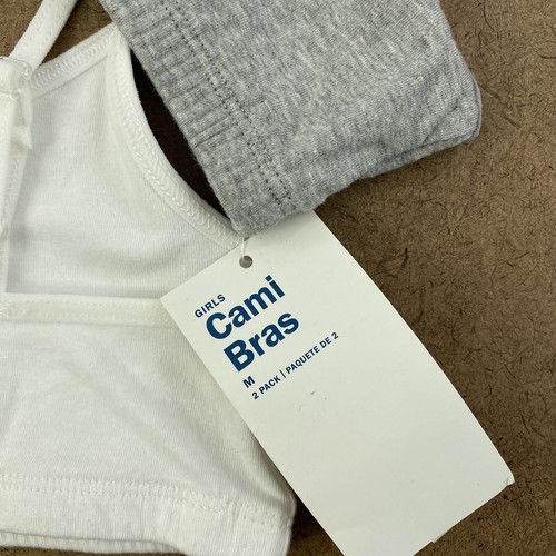 Old Navy Girls Size Medium Gray & White Cami Bra 2-Pack NWT - Picture 2 of 5