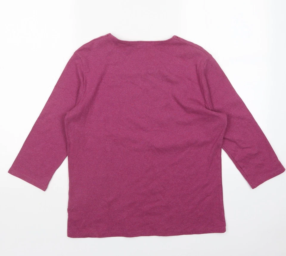 Country Casuals Womens Purple Square Neck Cotton Blend Jumper Size M - Image 2 of 4