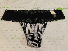 Flirtitude Women's Thong Panties Size X-LARGE Graffiti Walk Cotton W Lace Band