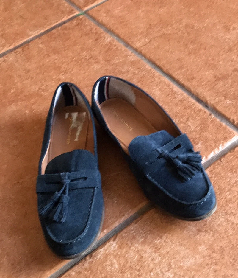 Tommy hilfiger navy blue loafers sale