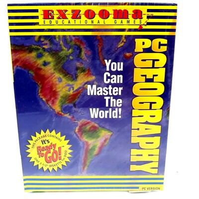 Exzooma Educational Games PC Geography - IBM Windows 3 1/2'' Floppy Disc Sealed
