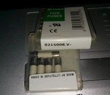 Qty-5 pcs Littelfuse 0215008MXP 8A, 250V Slo- Blo Ceramic Fuses