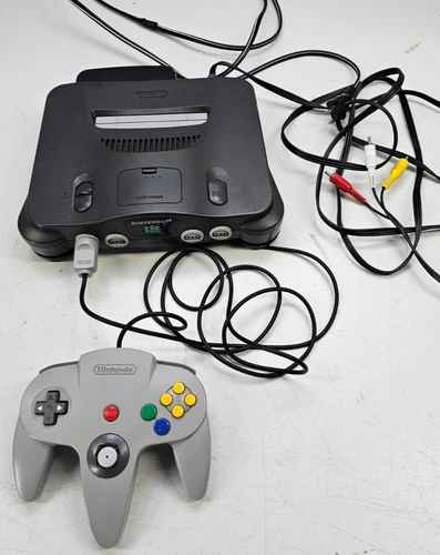 Nintendo 64 N64 Console NUS-001 Working With Controller & Cords