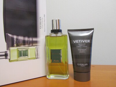 VETIVER BY GUERLAIN GIFT SET MEN COLOGNE 2 PCS/ 3.4 OZ EDT +2.5OZ