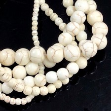 Natural Gemstone White Turquoise Round Spacer Beads 15" 4mm 6mm 8mm 10mm 12mm