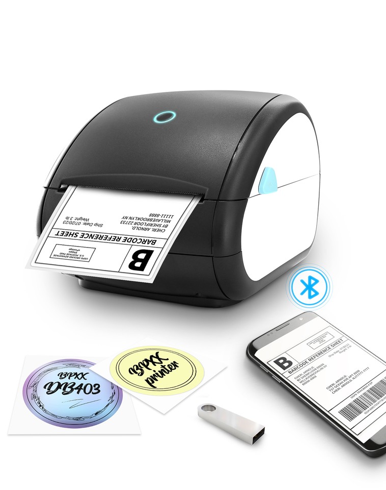 Vretti Thermal Printer Bluetooth+USB Shipping Label printer 4x6 for