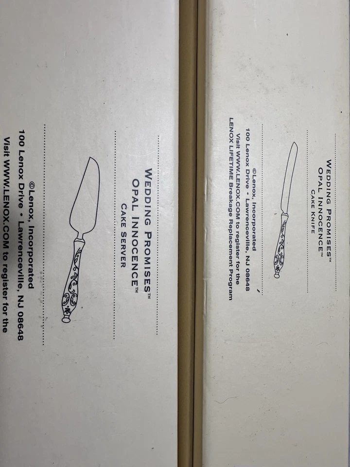 12英寸Lenox 'Opal Innocence'婚礼蛋糕切片机/服务器不锈钢刀片全新带盒 — 第 2/3 张图片