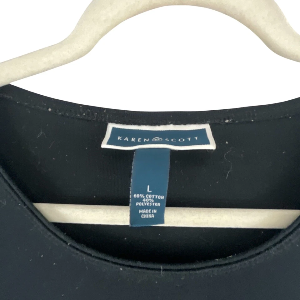 Karen Scott Women's Halloween Top Black L Goth Grunge Oversized - Изображение 4 из 4