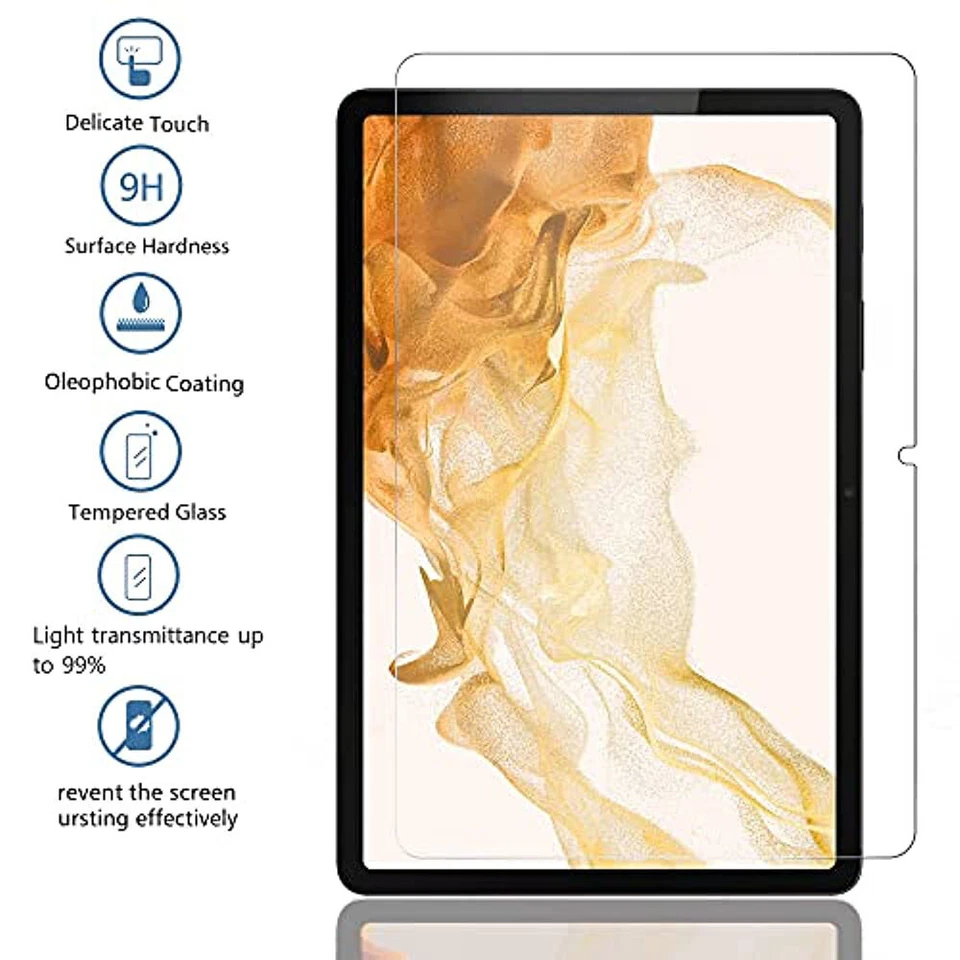 2PCS Glass Screen Protector Shield Samsung Galaxy Tab S7 S8 S6 S5e S4 S3 A7 A8 - Image 3 of 4