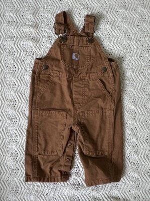 CARHARTT Bib Overalls Youth Cotton Duck Canvas Double Knee Patch