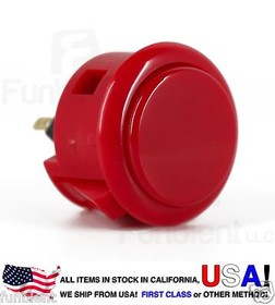 Sanwa Denshi Original OBSF-30 Red Push Button JAMMA guitar killswitch 30mm