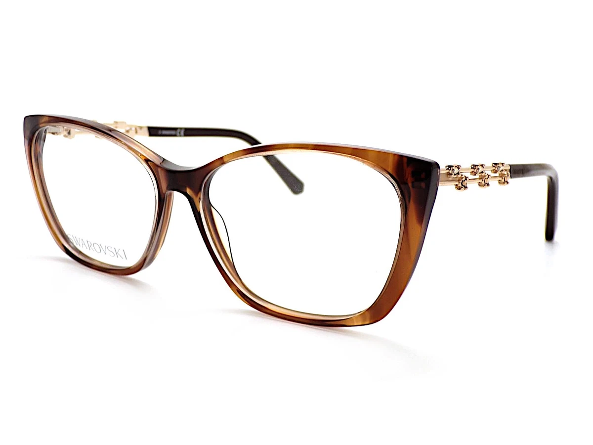 SWAROVSKI Eyeglasses SK5362-048-53 Size 53/17/Cat-eye BRAND NEW W CASE Swarovski Women Brown Eyeglass Frames for sale | eBay main image 2
