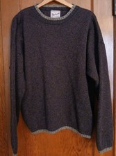 Woolrich Men's Vtg Wool Blend Long-Sleeved Sweater Large Ribbed Sleeves Brown