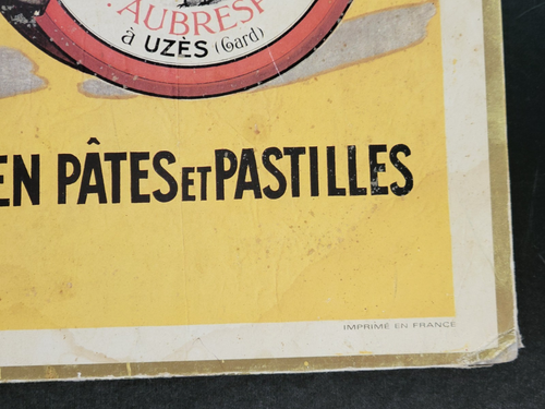 Early 1900s ZAN French Candy SIGN 22x17" Cardboard Licorice Pastilles Antique - Picture 7 of 11