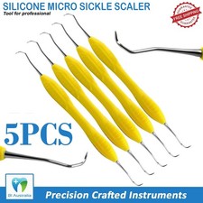 DENTAL PERIODONTAL MICRO SICKLE SCALER SILICONE COATED HAND INSTRUMENT ERGONOMIC