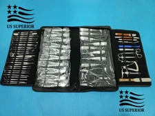 61 Pcs Kit Dental Oral Forceps Extraction Scalers Elevators Surgical FREE SHIPP